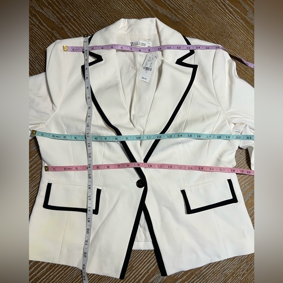 *NWT New York & Company Blazer|White with Black|Size 12 - Picture 4 of 7
